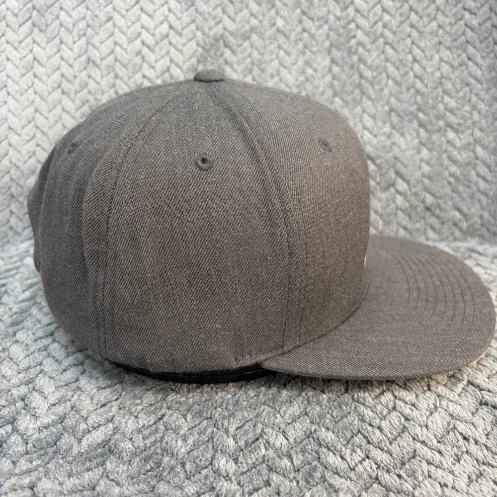 Chick-fil-A Yupoong Snapback Hat Grey What Makes You Appy Flat Bill Cap 0651